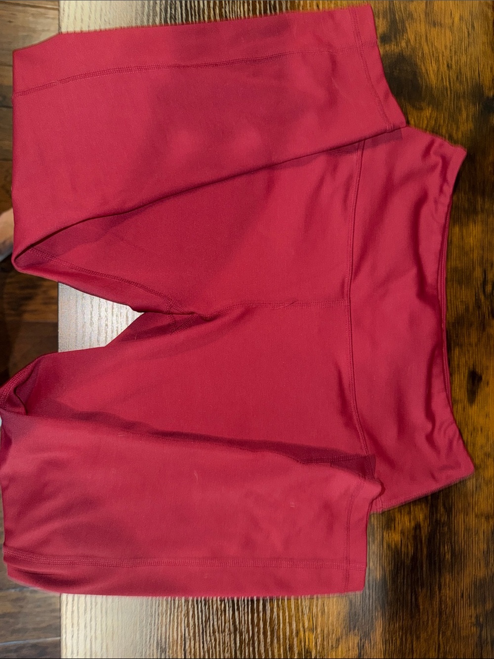 Solid Red High-Waist Capri Leggings